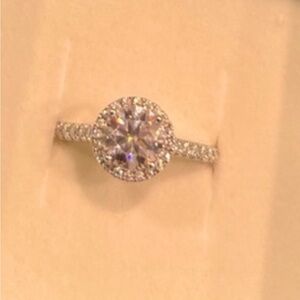 Halo moissanite 1.6 carat ring
